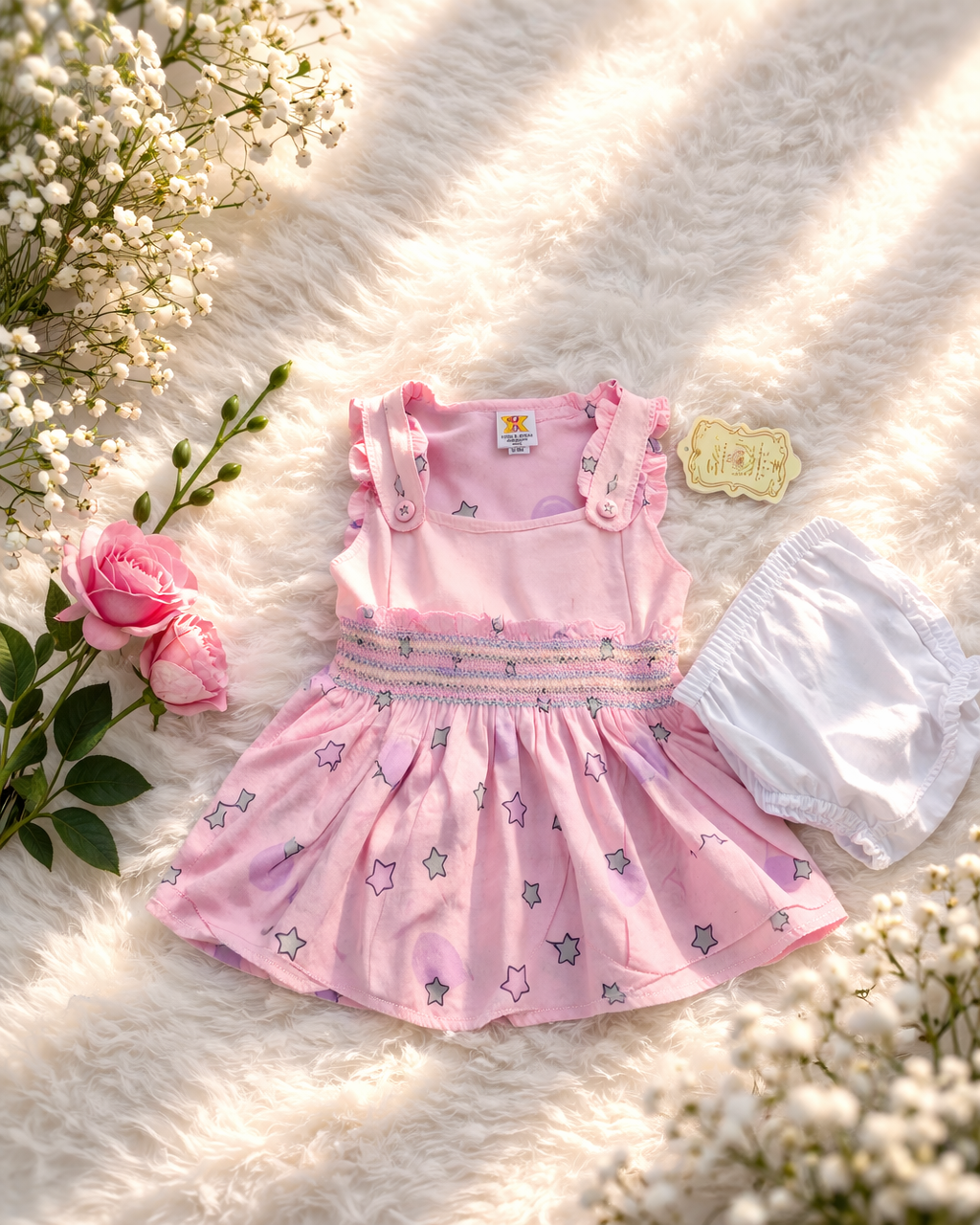 👶 Cute Baby Cotton Dress Set (0–1 years) 💖 Soft & Comfortable
