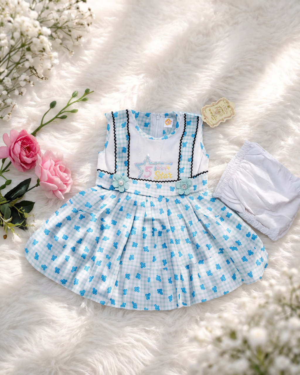 👶 Cute Baby Cotton Dress Set (0–1 years) 💖 Soft & Comfortable