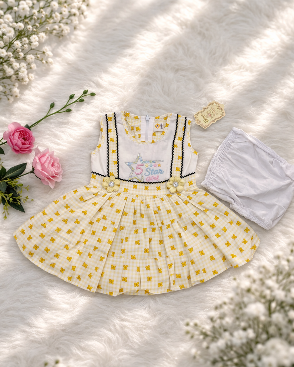 👶 Cute Baby Cotton Dress Set (0–1 years) 💖 Soft & Comfortable