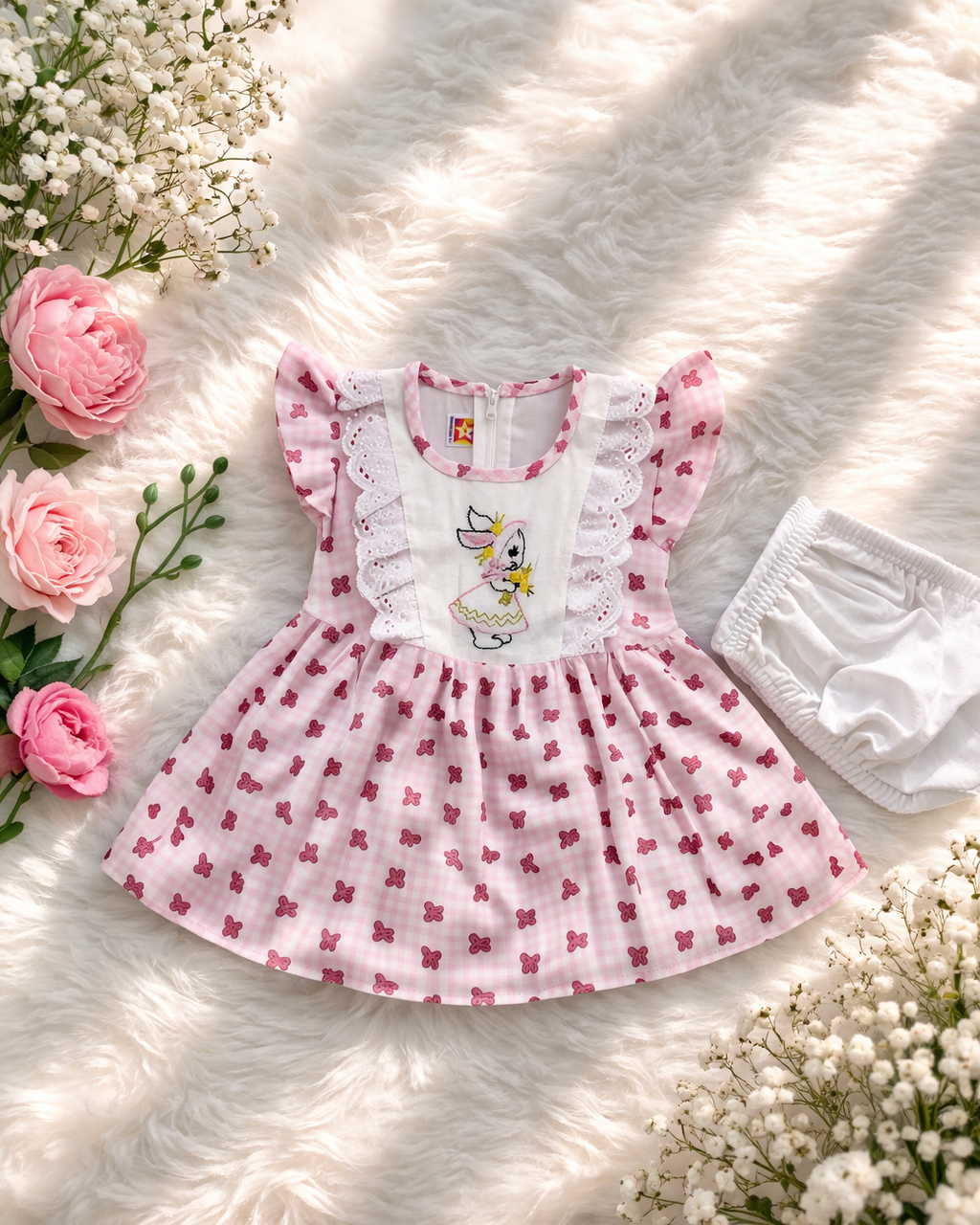 👶 Cute Baby Cotton Dress Set (0–1 years) 💖 Soft & Comfortable