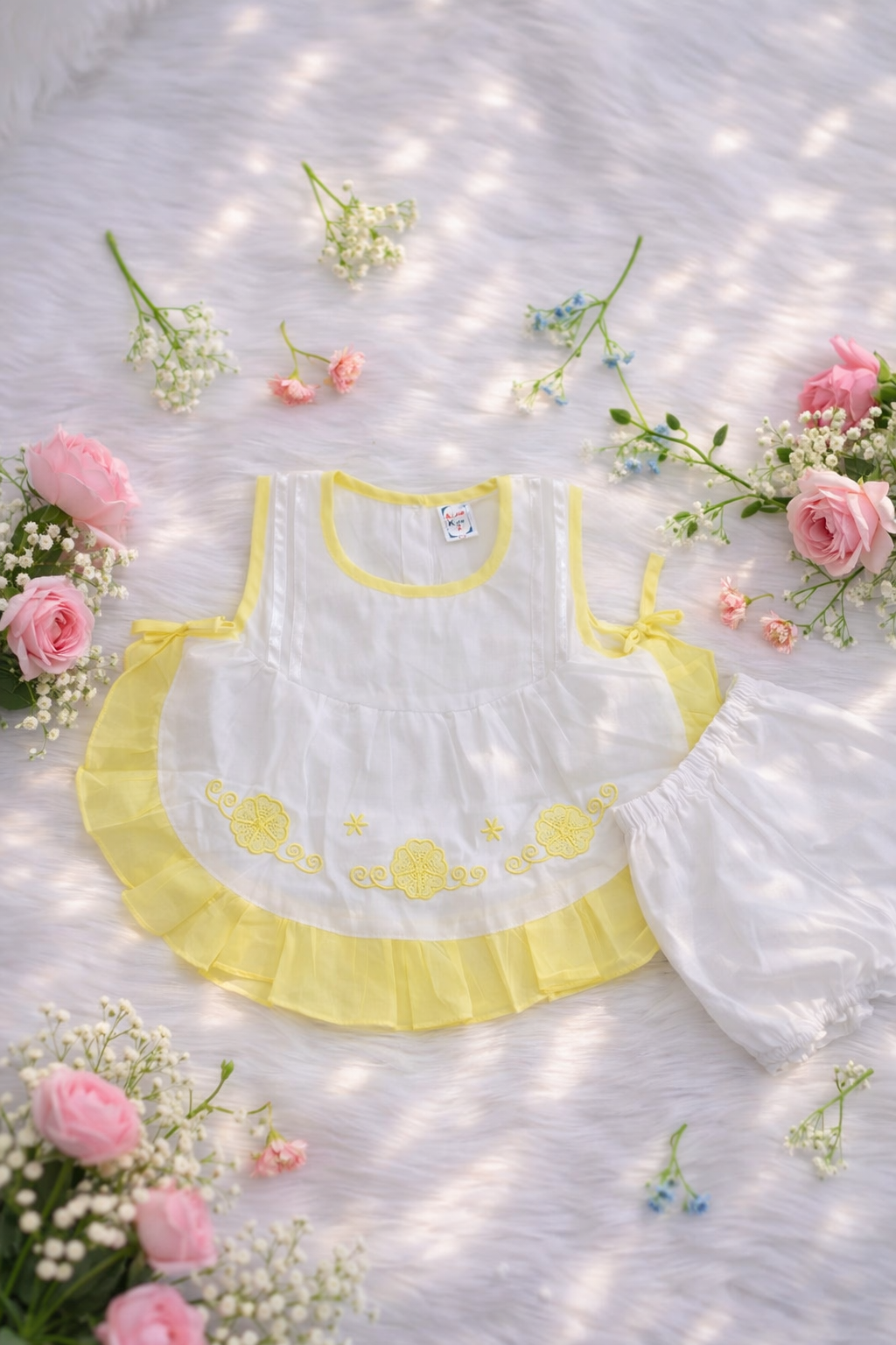 👶 Cute Baby Cotton Dress Set (0–4 Months) 💖 Soft & Comfortable