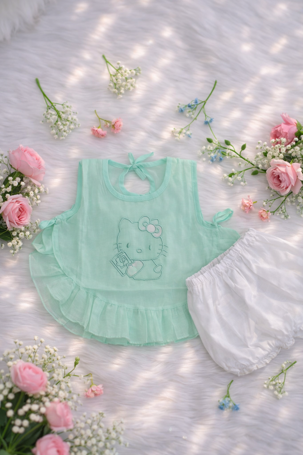 👶 Cute Baby Cotton Dress Set (0–4 Months) 💖 Soft & Comfortable