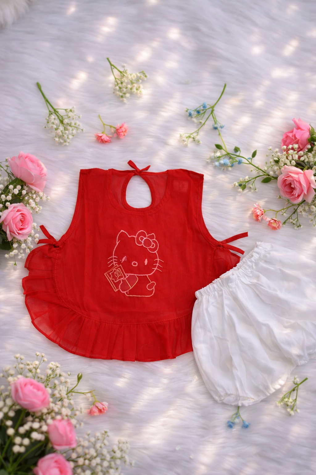👶 Cute Baby Cotton Dress Set (0–4 Months) 💖 Soft & Comfortable