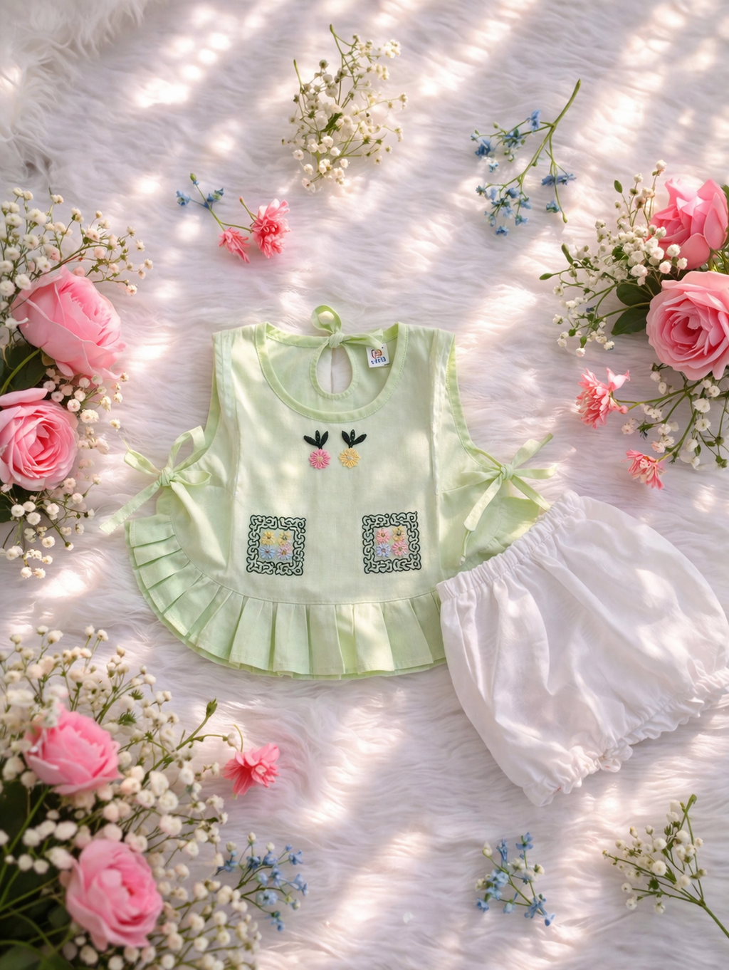👶 Cute Baby Cotton Dress Set (0–4 Months) 💖 Soft & Comfortable