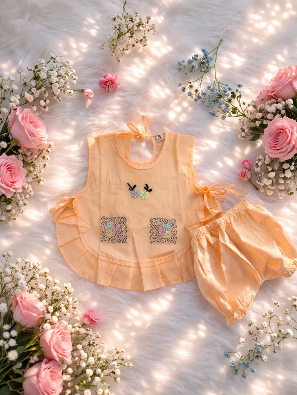 👶 Cute Baby Cotton Dress Set (0–4 Months) 💖 Soft & Comfortable