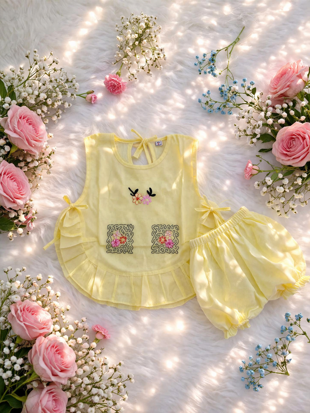 👶 Cute Baby Cotton Dress Set (0–4 Months) 💖 Soft & Comfortable
