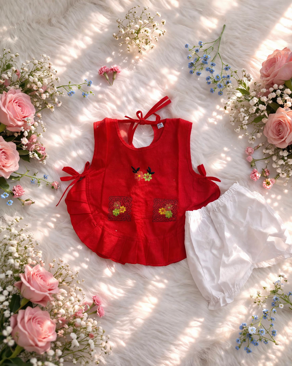 👶 Cute Baby Cotton Dress Set (0–4 Months) 💖 Soft & Comfortable